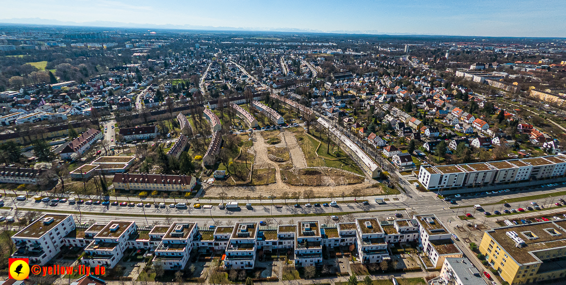 21.03.2023 - Luftbilder von der Baustelle Maikäfersiedlung in Berg am Laim